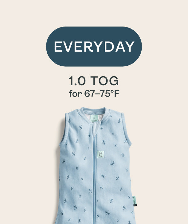 ergoPouch 1.0 TOG pouches are ideal for everyday use for temperatures of 67-75 degrees Fahrenheit 
