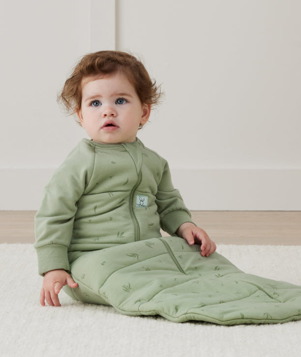 TOG-rated baby sleep sack from ergoPouch, made from organic, breathable materials for safe and cozy sleep.