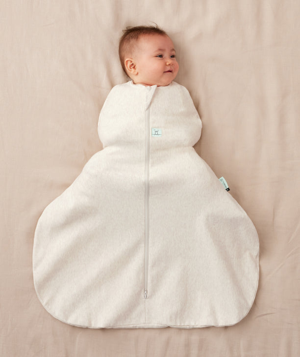 Hip harness swaddle sack from ergoPouch, made from non-toxic, breathable materials for a comfortable night's sleep.
