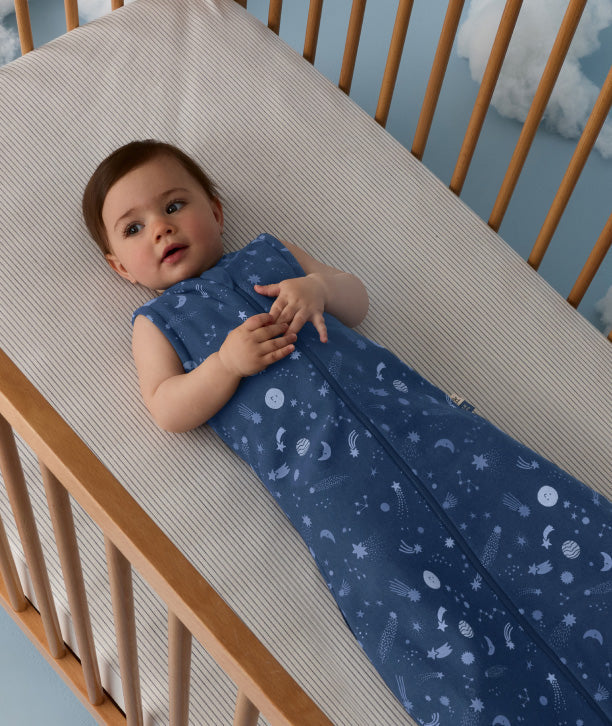 ergoPouch TOG-rated sleep sack for babies, made from organic, skin-friendly materials, featuring cute prints.