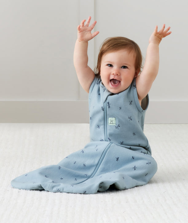 Infant sleep sack from ergoPouch, made from organic, non-toxic materials for safe and comfortable sleep.