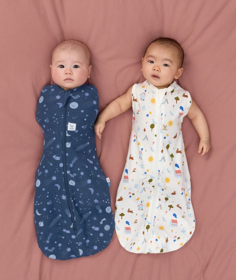TOG-rated ergoPouch swaddle, ideal sleeping solution for newborns, crafted from organic, breathable materials to ensure warmth and comfort.