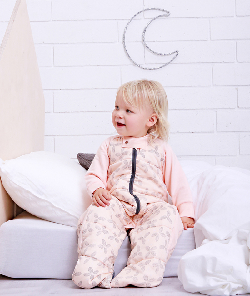 Toddler wearing Sleep Suit Sack Petals