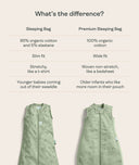 Difference between a jersey sleep sack and a premium sleep sack