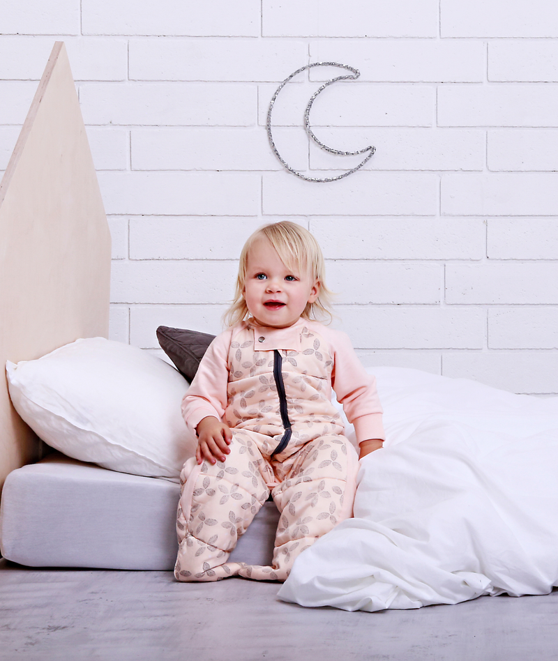 Toddler wearing Sleep Suit Sack Petals