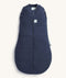 Product shot of the ergoPouch Cocoon Swaddle Sack 2.5 TOG Ink, featuring a front zipper and a bell-shaped bottom.