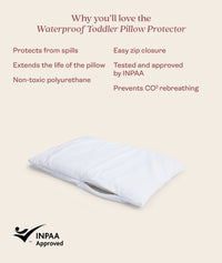 ergoPouch Waterproof Pillow Protector has non-toxic polyurethane, prevents CO2 rebreathing and extends the life of your pillow