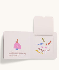 Inside page of ergoPouch interactive lift-the-flap Book