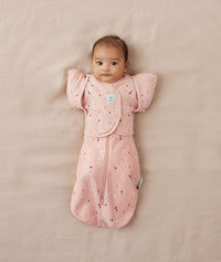 Newborn wearing ergoPouch Butterfly Cardi Daisies