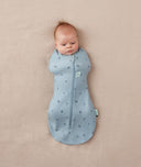 Newborn wearing an ergoPouch Cocoon Swaddle Sack Dragonflies
