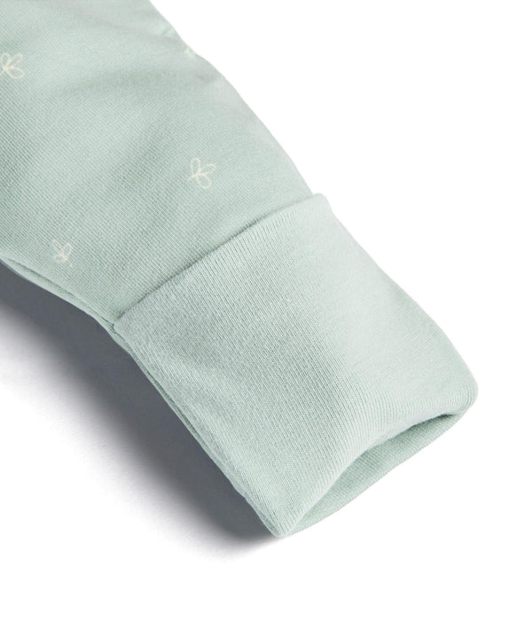 Close up of ergoPouch Long Sleeve Romper fold over hand and feet cuffs