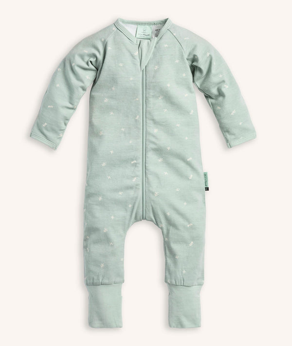 Front of the ergoPouch Long Sleeve Romper 0.2 TOG Sage