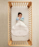 Baby with hip dysplasia in ergoPouch Hip Harness Sleep Sack 2.5 TOG Oatmeal Marle