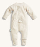 Back view of the ergoPouch Long Sleeve Romper featuring a 3-way zip for easy nappy change.