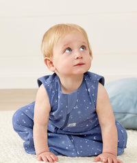 Infant crawling in ergoPouch Sleep Sack 0.2 TOG Night Sky