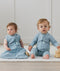 Two Infants wearing sleep-sack-1-0-tog-dragonflies and Long Sleeve Romper Dragonflies