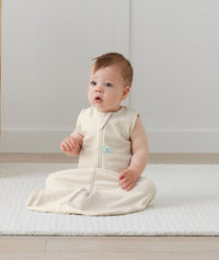 Infant wearing a sleep-sack-0-2-tog-oatmeal-marle