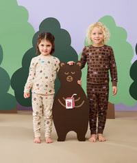 Kids standing in long-sleeve-pajamas-1-0-tog-picnic and  Party