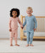 Two toddlers holding hands in long-sleeve-pajamas-0-2-tog-daisies and Dragonflies