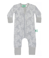 Front view of the Long Sleeve Romper 0.2 TOG Rainforest Leaves