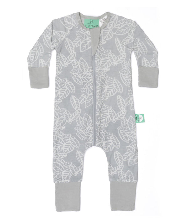 Front view of the Long Sleeve Romper 0.2 TOG Rainforest Leaves
