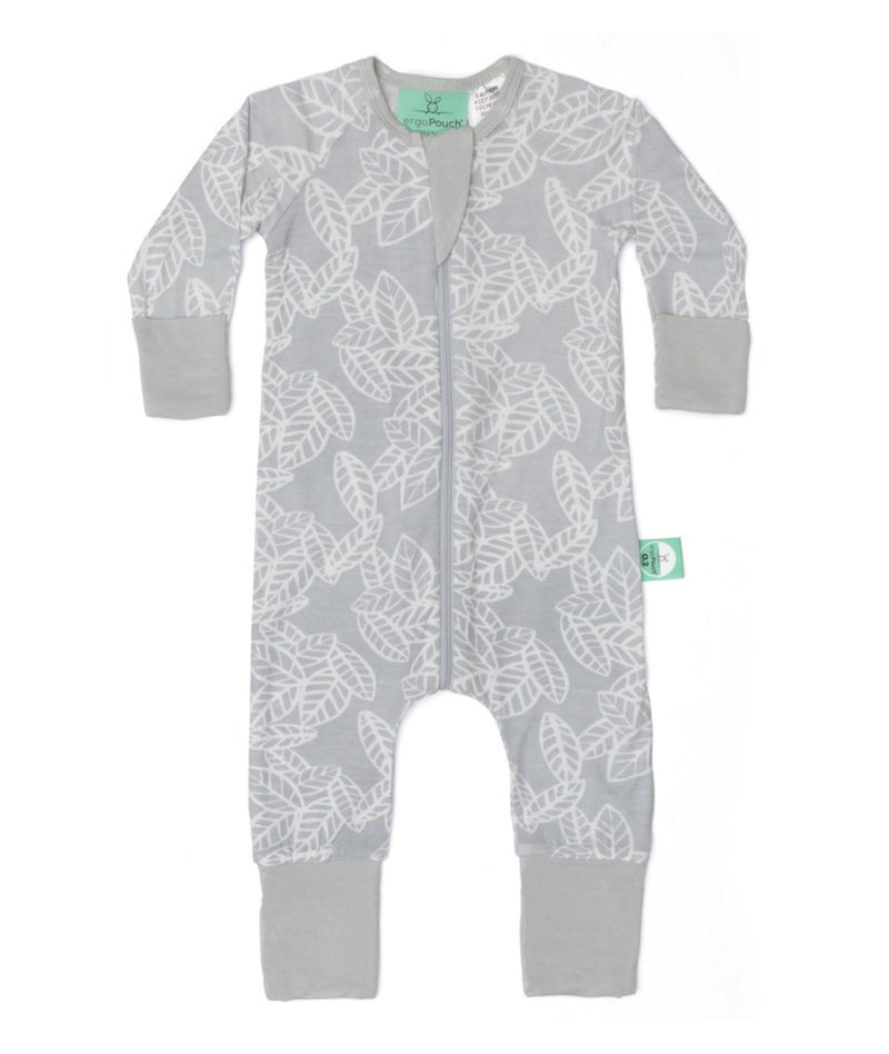 Front view of the Long Sleeve Romper 0.2 TOG Rainforest Leaves