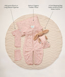 Dress your child appropriately with an ergoPouch Sleep Suit Sack 1.0 TOG Berries, Short or Long Sleeve Pajamas and an Organic Toddler Pillow