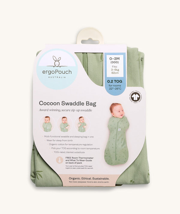 Cocoon Swaddle Sack 0.2 TOG Sage for Summer – ergopouch US