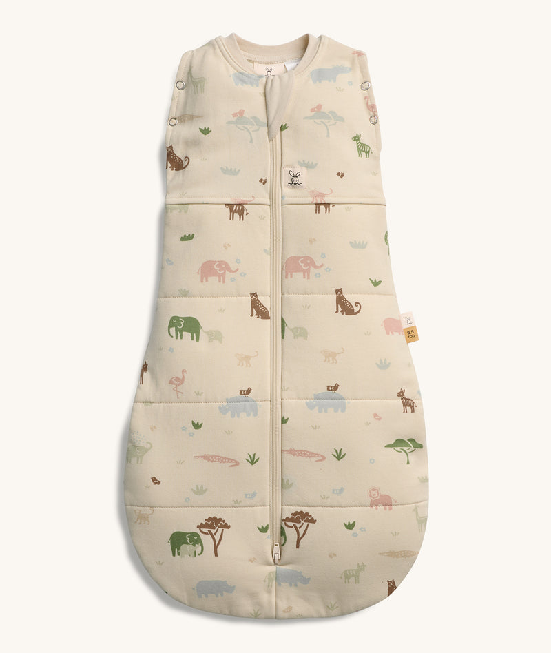 Product shot of ergoPouch Cocoon Swaddle Sack 2.5 TOG in Safari colourway
