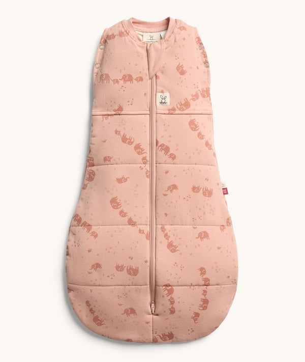 Flat lay of the ergoPouch Cocoon Swaddle Sack 3.5 TOG Elephant Parade