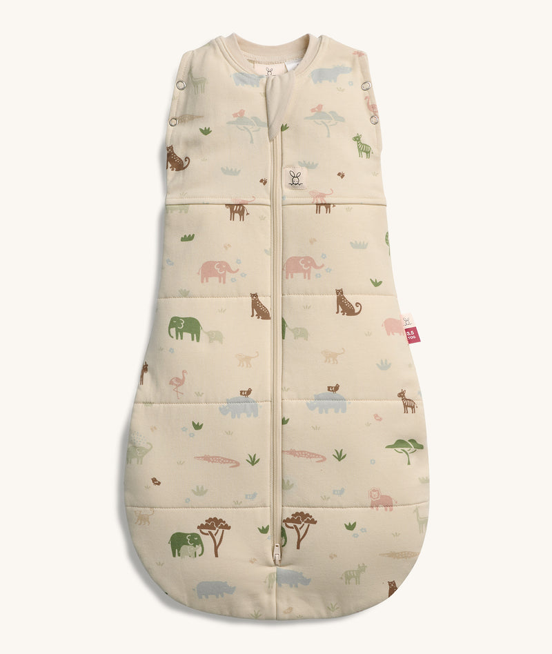 Flat lay of the  ergoPouch Cocoon Swaddle Sack 33.5 TOG Savannah
