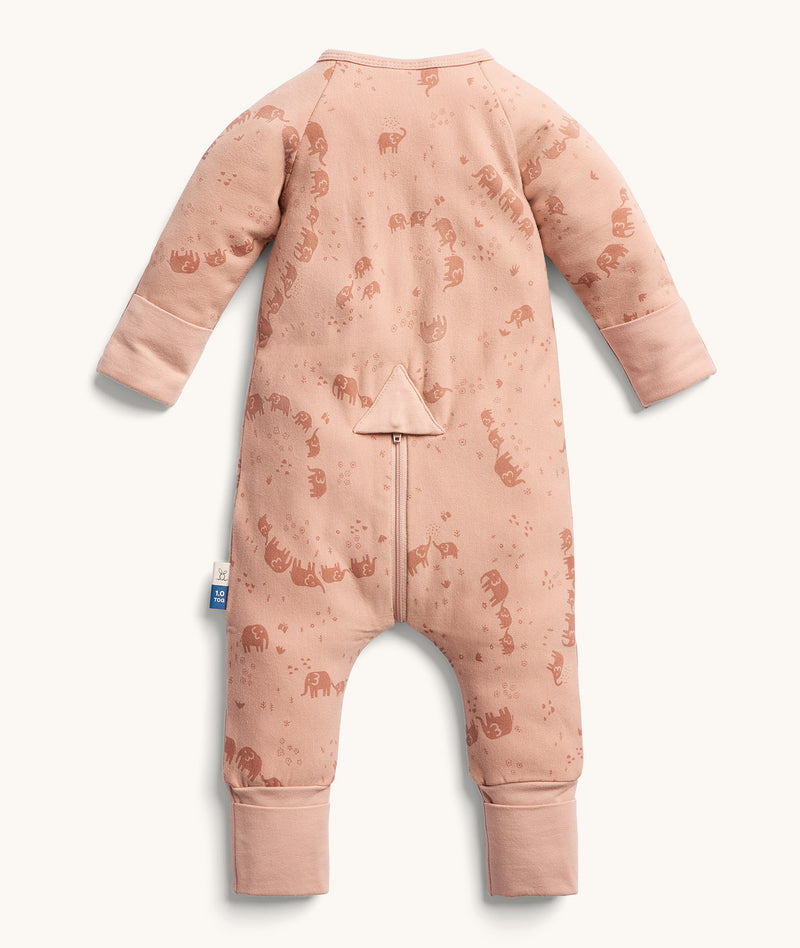 Back view of ergoPouch Long Sleeve Romper 1.0 TOG Elephant Parade