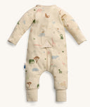 Back view of the ergoPouch Long Sleeve Romper 1.0 TOG Savannah, featuring a back zipper for easy nappy changes.
