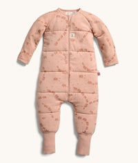 Product shot of ergoPouch Sleep Onesie 3.5 TOG Elephant Parade featuring a front zipper and a cozy, padded design.