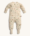 Product shot of ergoPouch 3.5 TOG Sleep Onesie in Savannah print, featuring a front zipper and a cozy, padded design.