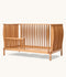The ergoPouch ellska Skye Crib that has been converted into the Skye Junior Sideguard, to grow with you