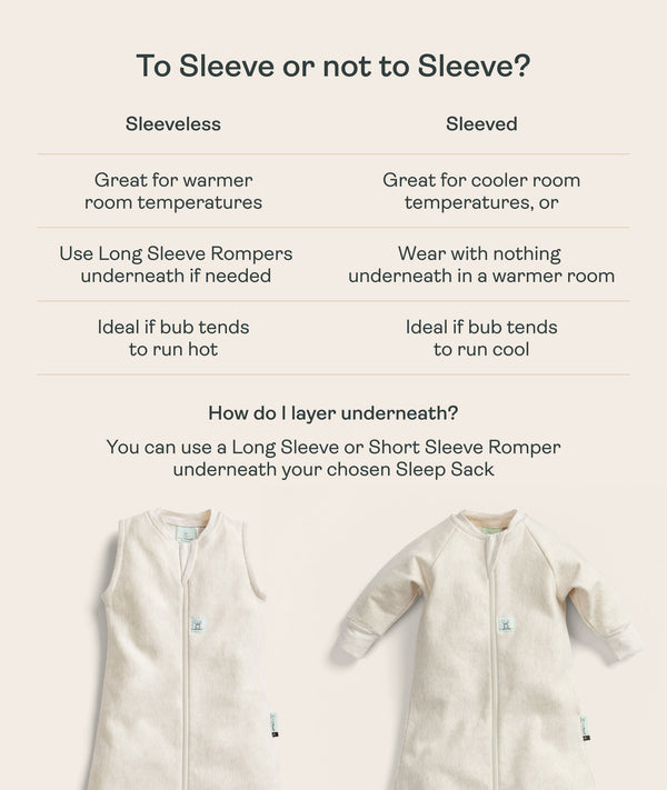 Comparison between Sleeveless and Sleeved Sleep Sack Oatmeal Marle