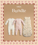 The ergoPouch Infant bundle includes a Sleeping Sack 2.5 TOG and two Long Sleeve Romper 1.0 TOG
