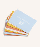 Stack of cards from the ergoPouch Hello, Sleep! Bedtime Affirmations for Kids
