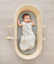 ergoPouch Cocoon Swaddle Sack 0.2 TOG Grey Marle, transitioning to arms out sleeping