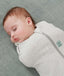 Baby swaddled in an ergoPouch Cocoon Swaddle Sack 0.2 TOG Grey Marle