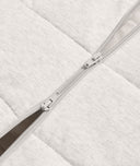 Close up of ergoPouch Hip Harness Cocoon Swaddle Sack 1.0 TOG Grey Marle multi zip