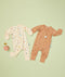 Flatlay of ergoPouch Long Sleeve Romper 0.2 TOG Critters and Honey Bees