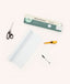 Everything you need to install the ergoPouch Window Blockout White: the black out blinds, scissors, measuring tape and a pen