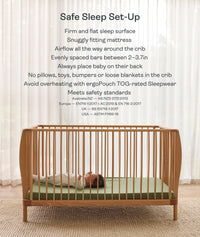 The ergoPouch ellska Skye Crib list of safe sleep set-up