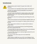 Warning label for ergoPouch ellska Skye Crib and Skye Junior Sideguard with safety instructions 