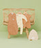 Product shots of ergoPouch Cocoon Swaddle Sack 0.2 TOG Honey Bees, Long Sleeve Romper Critters, and Short Sleeve Romper Honey Bees