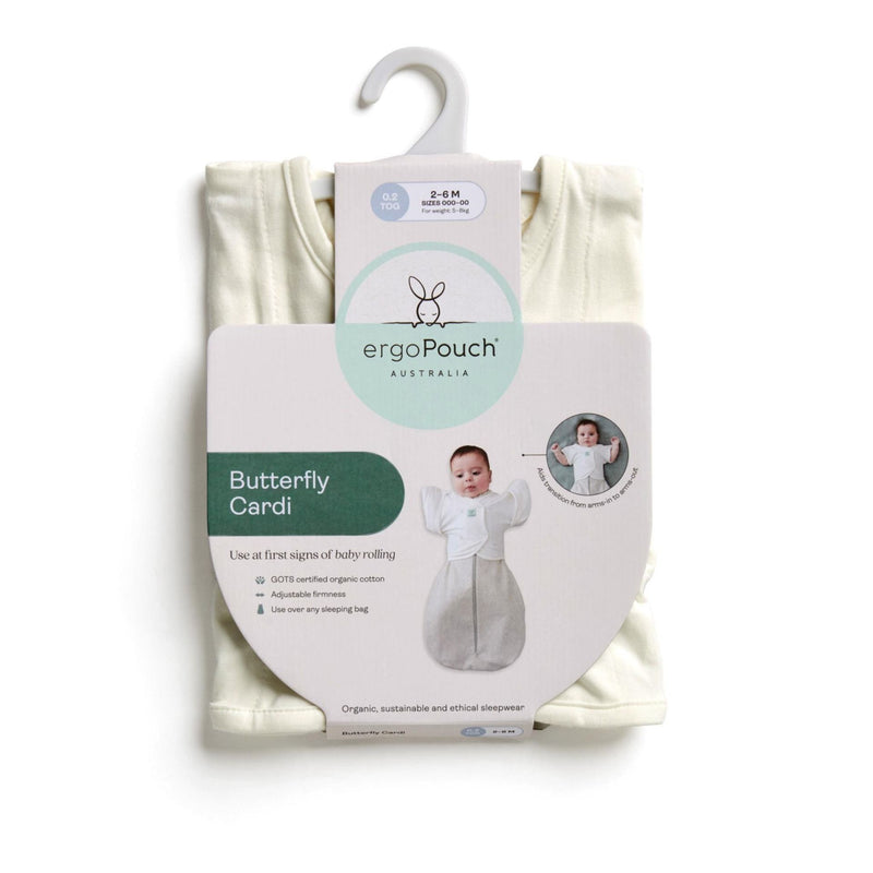 Packaging of the ergoPouch Butterfly Cardi Natural