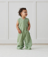Toddler wearing an ergoPouch Sleep Suit Sack 0.2 TOG Willow