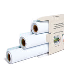 Close up of ergoPouch Window Blockout White reusable rolls in the packaging
